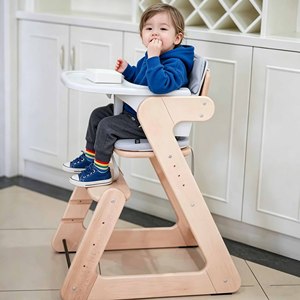 Chaise haute en bois réglable 3-en-1 pour bébé, idéale pour l'alimentation et les repas - Product Image 4