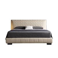 Ensemble de lit king size en bois de haute qualité au design moderne, avec cadre en cuir, double, queen, en MDF, pour la chambre à coucher, meubles complets