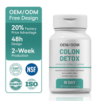 Détox Colon Adulte Marque Privée OEM/ODM – Cure Avancée de 15 Jours à Base de Vitamines et de Psyllium – 60 Gélules par Flacon – Soutient la Détoxification