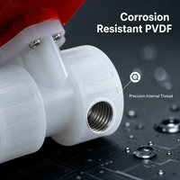 RDNT DC12V/24V Quick-operating Electric Ball Valve 2-way PVDF 1/2 Port Size -20C 45C IP67 Protection 0.6MPa OEM Supported
