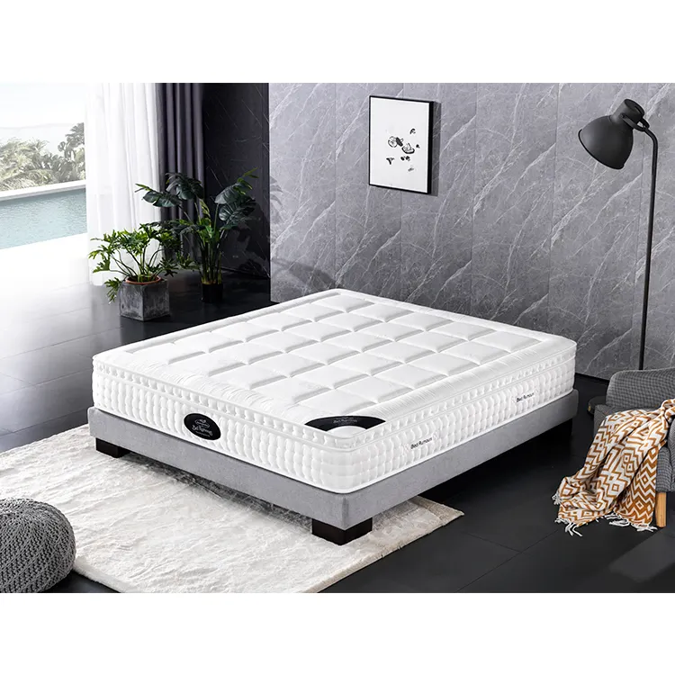 Hotel High Quality Bedroom Furniture King Size Bed Natural Latex Mattress
