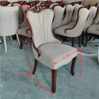Chaise de salle à manger contemporaine en cuir coloré, fabriquée en Chine, avec pieds en bois, sans accoudoirs, meubles d'appoint pour la maison, pour villa