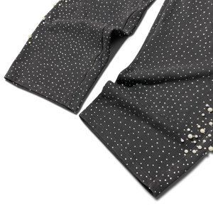 Pantalones Deportivos Anchos para Hombre, Estilo Casual, Color Gris Lavado, con Pedrería y Adornos de Cuentas - Product Image 4