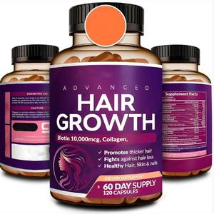 Vitaminas para el Crecimiento del Cabello de Fábrica OEM para Mujeres, Cápsulas de Biotina y Colágeno para un Cabello Más Grueso y Cobertura del Cuero Cabelludo - Product Image 1