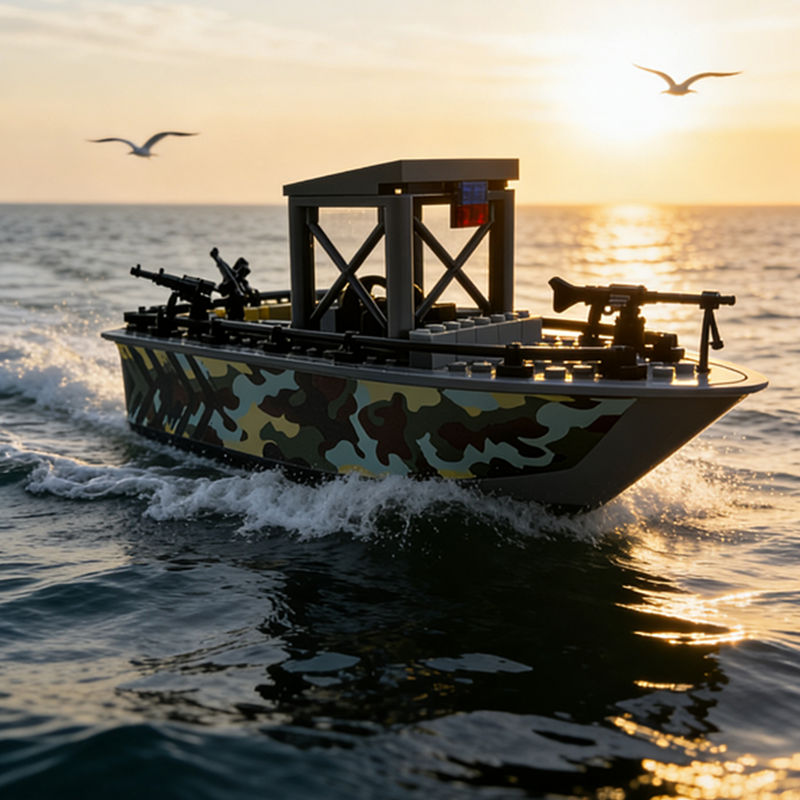 Cross-border ship assault boat military ship assembly small particle ...