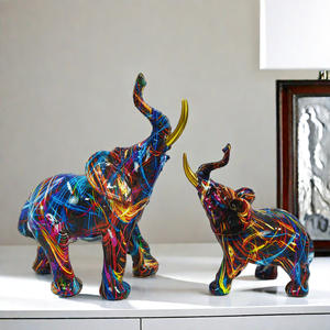 Ornamenti di <span class=keywords><strong>elefante</strong></span> creativo per la casa soggiorno armadietto del vino decorazione per ufficio in resina artigianato Graffiti scultura di <span class=keywords><strong>elefante</strong></span> - Product Image 5