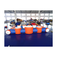 Parc aquatique gonflable commercial, parcours d'obstacles gonflable personnalisé avec toboggan, parc aquatique flottant pour divertissement en mer ou en lac