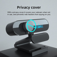 Cámara Web H803B 1080P FHD 30FPS con Anillo Magnético Anti-Interferencia, Cable Largo USB y Micrófono para Trabajo Remoto