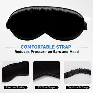 Antifaz para <span class=keywords><strong>Dormir</strong></span> 100% Seda de Morera 16mm 19mm 22mm Cobertor Acolchado para <span class=keywords><strong>Ojos</strong></span> Mascarilla para Viaje - Product Image 5