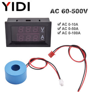 0,56 Mini pantalla LED Digital Dual AC DC voltaje de corriente Volt Amp medidor de velocidad probador Panel voltímetro amperímetro 50A 100A amperímetro - Product Image 2