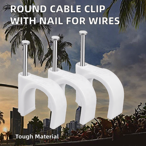 YULING - Clip Circular de Plástico Blanco para Cables de 4-40 mm, con Clavo Metálico en Relieve de 20 mm, 0-120 ° C para Gestión de Fijación de Cables - Product Image 3