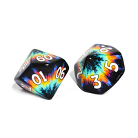Prix de gros : Ensemble de dés en acrylique imprimés D&D RPG, thème Tie Dye, dés polyédriques colorés pour jeux de table DND RPG