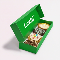 Boîtes en carton biodégradables personnalisées avec couvercle rabattable rose imprimé pour pâtisseries, biscuits et donuts de la marque OEM Cake Shop Crumbl