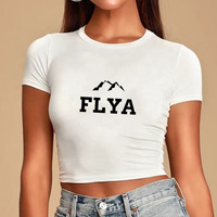T-shirt court pour femmes, imprimé graphique, en coton uni, coupe ajustée, pour l'été
