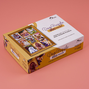 Boîtes d'emballage rigides en carton imprimé coloré avec insert tiroir et pochette en tissu pour le rangement de puzzles et jouets pour enfants, luxe - Product Image 1