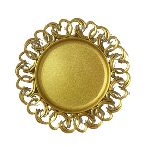 Grand plat à fruits profond en plastique doré brillant, transparent, pour la décoration de mariages, hôtels et fêtes, avec finition par pulvérisation, pour le commerce extérieur - Product Image 5