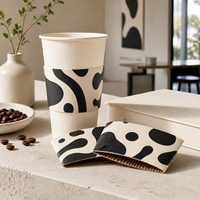 Manchon en carton ondulé personnalisé avec logo pour gobelet à café, résistant à la chaleur, pour emballage de café et restaurant - Offre Spéciale