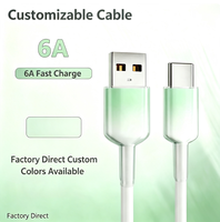 Kabel Pengisian Cepat 6A Tipe C ke USB TPE Warna Gradasi Kabel Data untuk Ponsel Android Mobil Tablet 1M 1.5M 2M OEM ODM Grosir