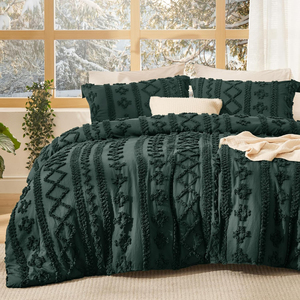 Tufted Boho Comforter thiết lập thân thiện với môi Vua kích thước với gối shams Chic thêu giường thiết lập mềm Jacquard Comforter - Product Image 1