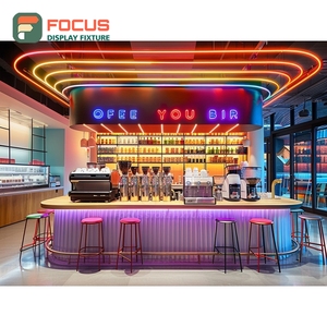 Vitrine à café contemporaine d'angle avec étagère en verre et panneau blanc - Product Image 4