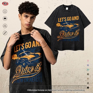 <span class=keywords><strong>T</strong></span>-<span class=keywords><strong>shirt</strong></span> homme oversize <span class=keywords><strong>vintage</strong></span> américain style streetwear délavé à l'acide, color block orange et bleu, motif <span class=keywords><strong>voiture</strong></span> de sport rétro - Product Image 1
