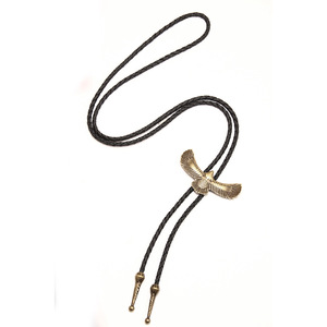 Cadena para suéter de hombre, collar de cuero PU tejido, cadena larga retro con ala de águila de metal, para regalo de moda - Product Image 4
