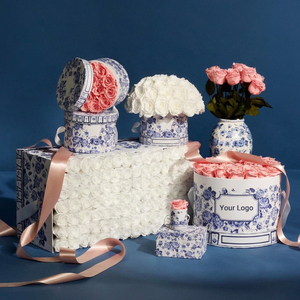 Rosas Reales Preservadas con Logotipo Personalizado en Caja Redonda en Forma de Corazón, Flores de Rosa Eternas para Regalo del Día de San Valentín - Product Image 3
