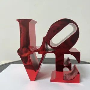 Escultura de amor con letras estatua de palabra artística de resina con diseño de hogar abstracto personalizado para decoración del hogar