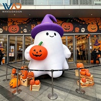 Figurines gonflables géantes de Halloween, fantômes et citrouilles mignonnes, de qualité commerciale, imperméables, pour décoration extérieure de jardin.