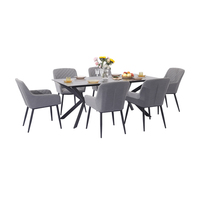 MIA 6 sièges maison tissu ensemble de mobilier d'extérieur ensemble de table à manger