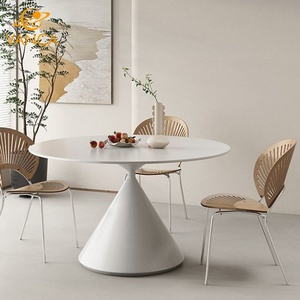 Recentemente Design di alta qualità mobili interni pesanti in marmo solido tavolo da pranzo Villa ristorante tavoli rotondi - Product Image 3