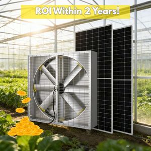 Ventilateur mural solaire robuste de 48 pouces, <span class=keywords><strong>extracteur</strong></span> <span class=keywords><strong>d</strong></span>'<span class=keywords><strong>air</strong></span> industriel pour l'élevage de volailles, les fermes <span class=keywords><strong>d</strong></span>'ovins et les serres - Product Image 1