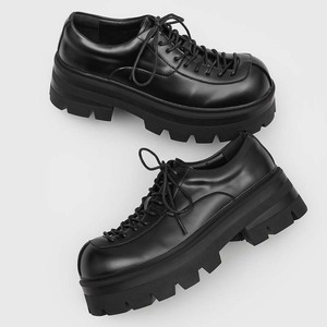 Chaussures Derby à lacets pour hommes 2026, à semelle épaisse, rehaussantes, noires, tendance, décontractées, style niche, grandes tailles - Product Image 5
