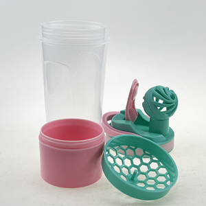 נייד כושר שכבה כפולה חלבון אבקת מיקסר בקבוק שייקר בקבוק עם כדור ומכל קטן - Product Image 5