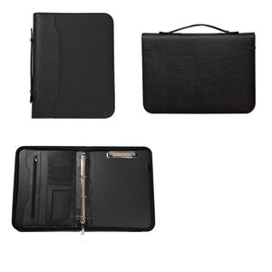 Personnalisé A4 cortex PU cuir Portable fermeture éclair File pack Official document bag Storage bag Multifunctional Manager Clip folder - Product Image 2