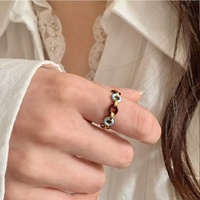 Bague géométrique en émail en acier inoxydable plaqué or 18 carats, style Ins, bijoux délicats pour femmes