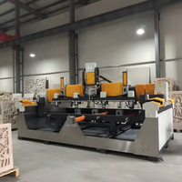 Máquina de Grabado en Piedra CNC de 4 Cabezas JK-0510s-4, Controlada por PLC, Motor de Husillo Refrigerado por Agua de 5.5kW*4, Alta Rigidez