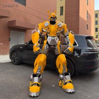 Costume de mascotte robot LED lumineux pleine couleur sur mesure pour performance humaine