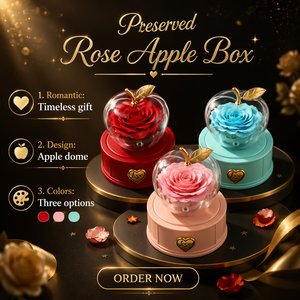 Caja de Regalo de Joyería Navideña de Acrílico con Rosa Preservada y Cajón para Guardar Aretes, Anillos y Collares - Product Image 1