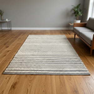 Alfombra Moderna de Lana a Rayas, Antideslizante, Tejido Plano, Tamaño Grande para Sala de Estar, Lavable, Decoración del Hogar - Product Image 2