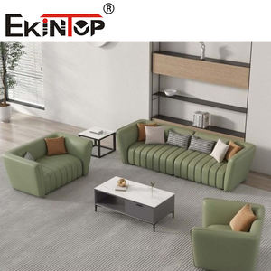 Sofa Resepsi Ekintop Laris Manis, Sofa Kantor Modern Tahan Lama, Set Furnitur Sofa Kulit 3 Dudukan - Product Image 5