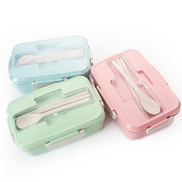 Biodegradable Microwavable Insulation Lunch Bento Box Wheat Straw Eco-Friendly Plastic Lunch Box