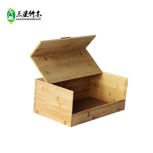 Boîte à pain en bambou Sanxingbamboo, 1 niveau, conteneur de rangement alimentaire pour cuisine, anti-poussière, pour garder le pain frais - Product Image 2