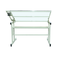 Table à dessin en verre réglable en hauteur, mobilier scolaire en métal