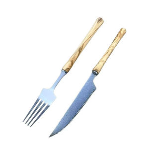 Ensemble de 2 pièces en acier Damas, couteau et fourchette pour cuisine occidentale, spécialement conçu pour couper les steaks, ensemble de couteaux de cuisine - Product Image 5