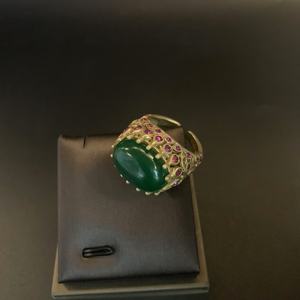 KAMMY Bagues Ajustables Tendance Nouveau Design 2026 en Laiton Plaqué Or 18 carats avec Pierres Naturelles Émeraude Rouge Jaune, Bijoux Fins et Gemmes - Product Image 3