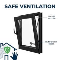 Ventana Corredera Abatible de Aluminio para Casa, Diseño Minimalista, Duradera, Precio de Fábrica Profesional, Color y Tamaño Personalizables, para Villas de Lujo