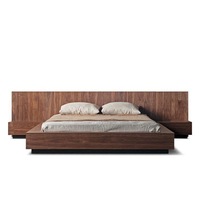 Lit bas tatami moderne en bois massif avec rangement, lit simple en chêne blanc, sur mesure en bois de noyer noir d'Amérique du Nord