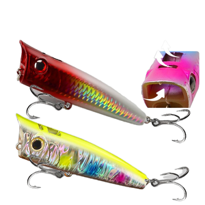 Noir ABS vague d'eau ramper leurre crochets Surface bruit flottant carpe perche basse imprimé Condition Poppers pour poisson d'eau salée - Product Image 5