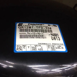 คอมเพรสเซอร์ทำความเย็นโคปแลนด์ รุ่น QR12M1-TFD-550 460 โวลต์ 3 เฟส ป้องกันความร้อนเกิน สำหรับเครื่องปรับอากาศ - Product Image 1